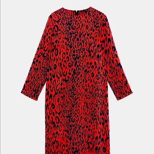 Animal Print Dress from Zara . Red cheetah print dress . Size XS available